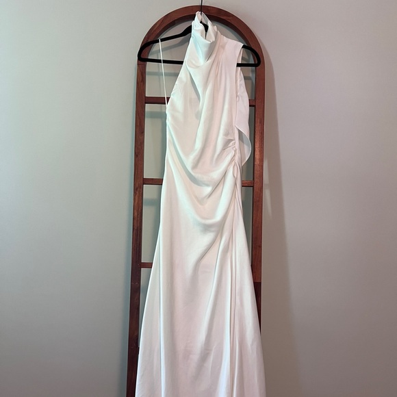 Misha Costantina Draped Turtleneck Satin Gown - Picture 4 of 7